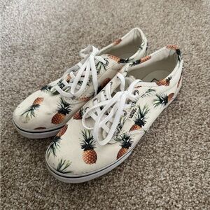 Vans White Canvas Sneakers with Pineapple Print